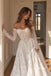 Off Shoulder Sweetheart Lace Corset Ballgown Wedding Dress, Full Sheer Long Lace Sleeve Bridal Gown, SFWD0146