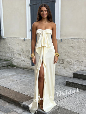 Sexy Soft Satin Sweetheart Sleeveless A-Line Maxi Prom Dress, PD01170