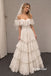 Off Shoulder Sweetheart Tiered Lace Ball Gown Wedding Dress, Ruffle Bridal Gown, SFWD0155