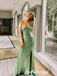 Sexy Sequin Spaghetti Straps Sleeveless Side Slit Mermaid Long Prom Dresses, PD0911
