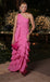 Sexy Chiffon One Shoulder Sleeveless Ruffle A-Line Maxi Prom Dress, PD01164