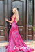 Sexy Hot Pink Sequin One Shoulder Mermaid Long Prom Dresses, PD0982