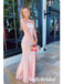 Blush Pink Strapless Soft Satin Mermaid Evening Dress with Side Slit, PD01243