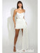 Sexy White Satin Spaghetti Straps Sleeveless Short Prom Dresses/Homecoming Dresses,HD0221