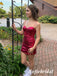 Sexy Burgundy Sequin Spaghetti Straps Sleeveless Sheath Mini Dresses/ Homecoming Dresses, HD0300