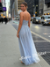 Sexy Tulle Spaghetti Straps Sleeveless A-Line Maxi Prom Dress, PD01171