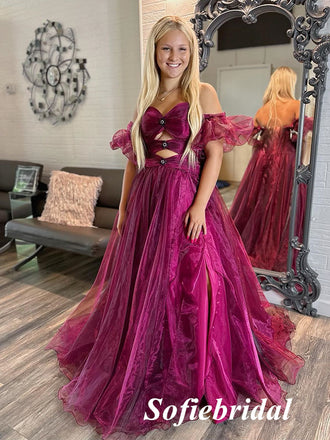 Gorgeous Satin Spaghetti Straps Dark Green Prom Dress Long With Slit,S –  SofieBridal