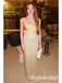 Gold Strapless Beaded Sequin Mermaid Formal Prom Dress with Pearl Details, PD01256