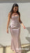 Sexy Soft Satin Spaghetti Straps Sleeveless Mermaid Floor Length Prom Dress, PD01061