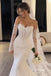 Strapless Sweetheart Lace Mermaid Wedding Dress, Long Lace Veil & Cathedral Train Bridal Gown, SFWD0140