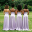 Lavender Purple Satin Bridesmaid Dress - Elegant Spaghetti Strap Maxi Gown, SFWG00626