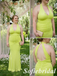 Mismatched Lime Green Ruched Mermaid Bridesmaid Dress for Wedding Guest, SFWG00636