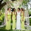 Mismatched Lime Green Ruched Mermaid Bridesmaid Dress for Wedding Guest, SFWG00636