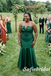 Emerald Green Satin Strapless Mermaid Bridesmaid Dress With Bow, SFWG00638