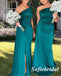 Sexy Soft Satin One Shoulder Side Slit Mermaid Floor Length Bridesmaid Dresses With Trailing ,SFWG00504