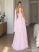 Light Pink Chiffon Strapless Draped Neck Scarf Cape Ruched A-Line Floor Length Evening Dress,,PD13842