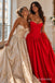 Red Satin Strapless Sweetheart Corset Structured Voluminous Ball Gown Evening Dress,PD13839