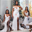 Mismatched White Soft Satin Mermaid Floor Length Bridesmaid Dresses, SFWG00560