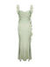 Sexy Sage Soft Satin Spaghetti Straps Sleeveless Open Back Mermaid Long Prom Dress, PD01011