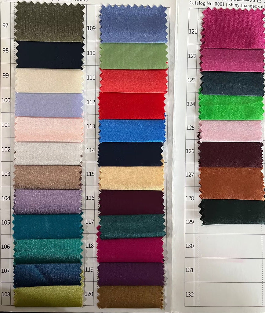 Silk Elastic Satin Color Fabric Swatch