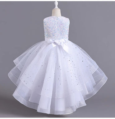 Spaghetti Straps Little Wedding Guest Sequin Top Tulle Unique A-line Flower Girl Dresses, FGS0038