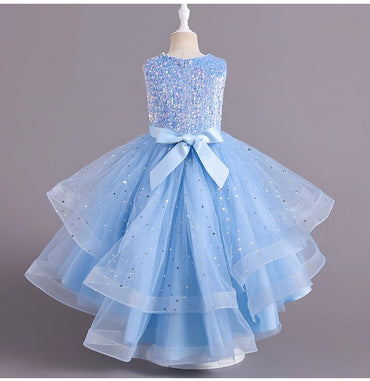 Spaghetti Straps Little Wedding Guest Sequin Top Tulle Unique A-line Flower Girl Dresses, FGS0040