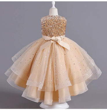 Spaghetti Straps Little Wedding Guest Sequin Top Tulle Unique A-line Flower Girl Dresses, FGS0041