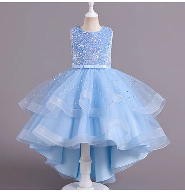 Spaghetti Straps Little Wedding Guest Sequin Top Tulle Unique A-line Flower Girl Dresses, FGS0040