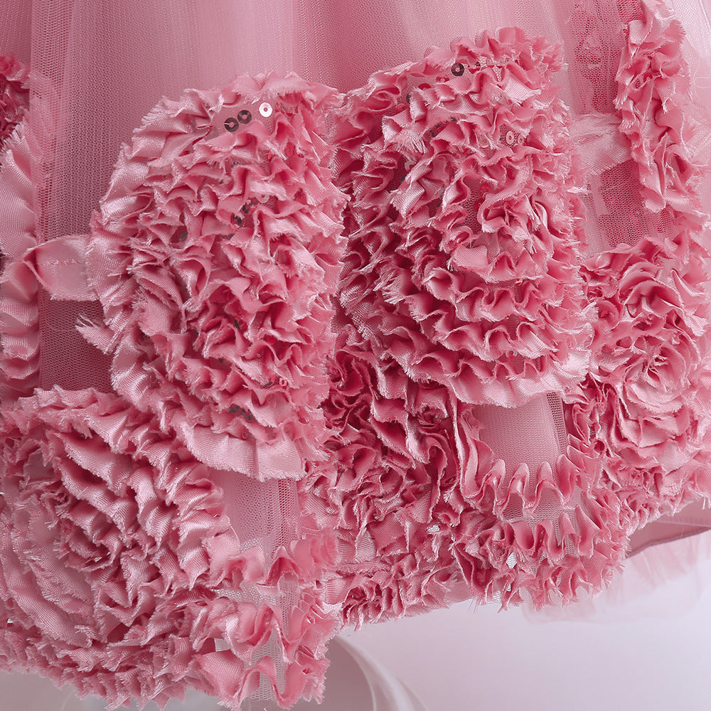 Spaghetti Straps Little Wedding Guest Tulle Unique A-line Flower Girl Dresses With Flower, FGS0042