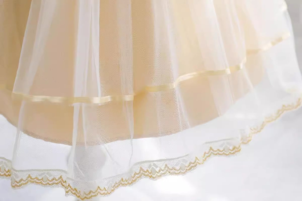 Little Wedding Guest Satin Unique A-line Flower Girl Dresses With Lace Applique, FGS0046