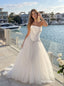 White Jacquard Satin Strapless Square Neck Structured Bodice Ball Gown Floor Length Wedding Dress ,SFWD0106