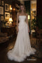 Ivory Strapless Tube Ruched Bodice Chiffon A Line Wedding Dress With Feather Hem Sweep Train,PD13860