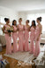 Dusty Pink Jersey One Shoulder Ruched Bodice Floor Length Mermaid Bridesmaid Dress, SFWG00720