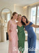 Blush Pink Chiffon Square Cowl Neck Cap Sleeve Draped Ruched Floor Length A-Line Prom Dress ,PD1361