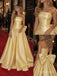 Pale Gold Satin Strapless Embroidered Beaded Bodice Oversized Bow Ball Gown Floor Length Formal Dress,PD13848