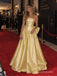 Pale Gold Satin Strapless Embroidered Beaded Bodice Oversized Bow Ball Gown Floor Length Formal Dress,PD13848