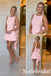 Baby Pink Crepe Sleeveless Big Back Bow Skater Homecoming Dress, HD0371