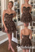 Strapless Leopard Print Chiffon Tiered Short A-Line Homecoming Dress, HD0330