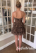Strapless Leopard Print Chiffon Tiered Short A-Line Homecoming Dress, HD0330
