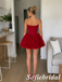 Short Red Homecoming Dress With 3D Floral Corset And Tulle, HD0332