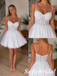White Sparkly Lace Homecoming Dress With Corset And A Line Skirt, HD0333