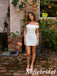 Simple White Ruched Side Off Shoulder Fitted Homecoming Mini Dress, HD0359