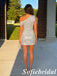 Sparkly Sequined Asymmetrical Mini Homecoming Gown, HD0363