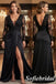 Elegant Black Satin Lace Mother of the Bride Dress Long Sleeve Formal Evening Gown, SFM016
