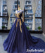 Elegant Long Sleeves A-Line Long Dress Prom Dress With Appliques, PD01115