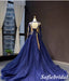 Elegant Long Sleeves A-Line Long Dress Prom Dress With Appliques, PD01115