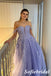 Elegant Tulle And Lace Off Shoulder Sleeveless A-Line Maxi Prom Dress, PD01133