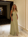 Sage Green Halter Chiffon Maxi Dress Flowy Elegant Formal Evening Gown, PD01216