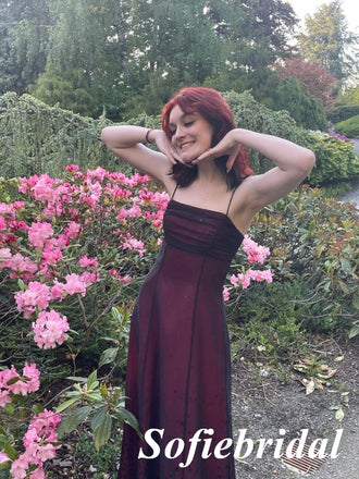 Sexy Spaghetti Straps Sleeveless A-Line Floor Length Prom Dress, PD01069