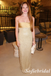 Gold Strapless Beaded Sequin Mermaid Formal Prom Dress with Pearl Details, PD01256